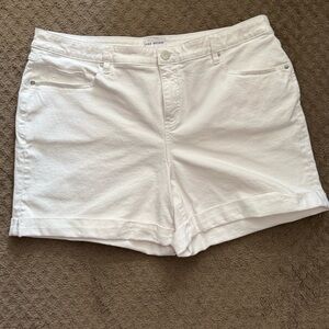 Lane Bryant White Denim Shorts 5” Midrise excellent condition